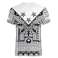 White Philippines Sun Star Women V-Neck T-Shirt Igorot Tribal Inspiration