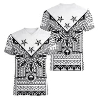 White Philippines Sun Star Women V-Neck T-Shirt Igorot Tribal Inspiration