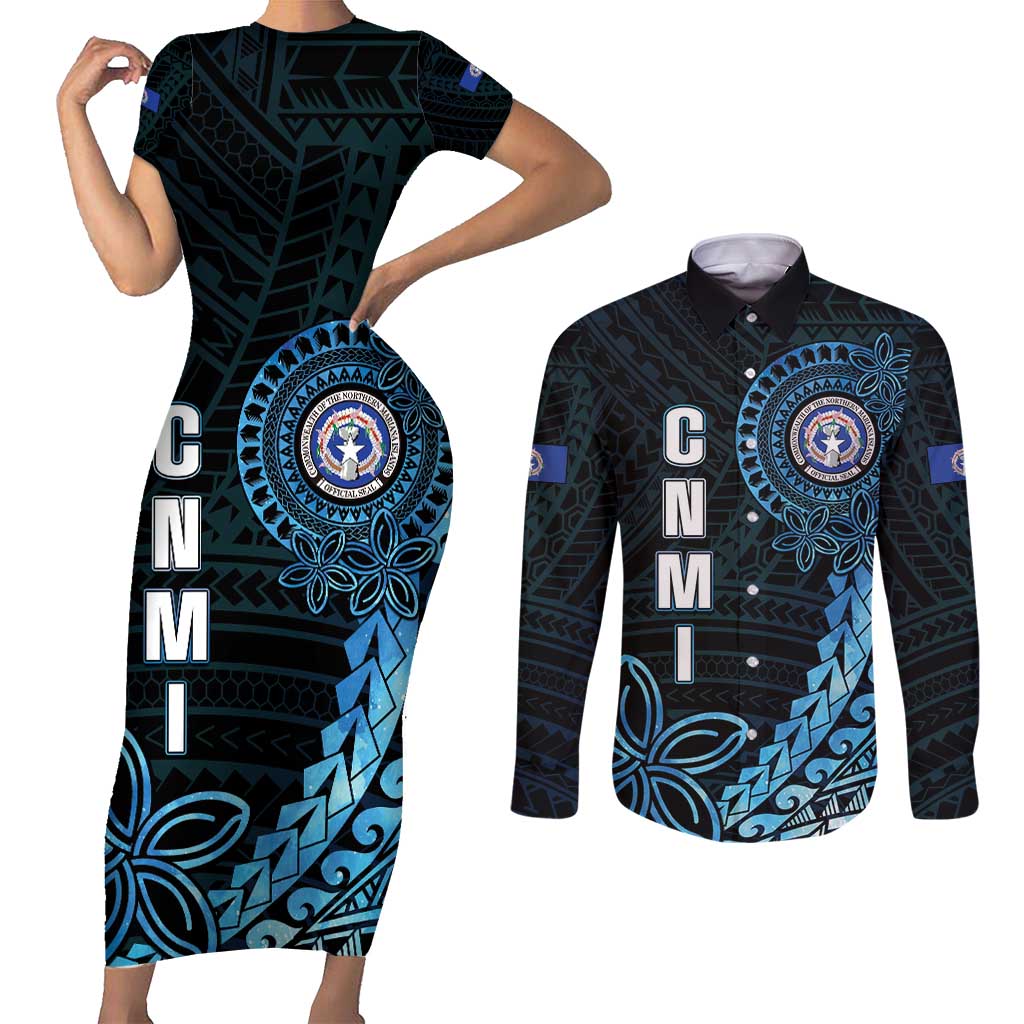 Personalized Northern Mariana Islands 78th Liberation Day Couples Matching Short Sleeve Bodycon Dress and Long Sleeve Button Shirt