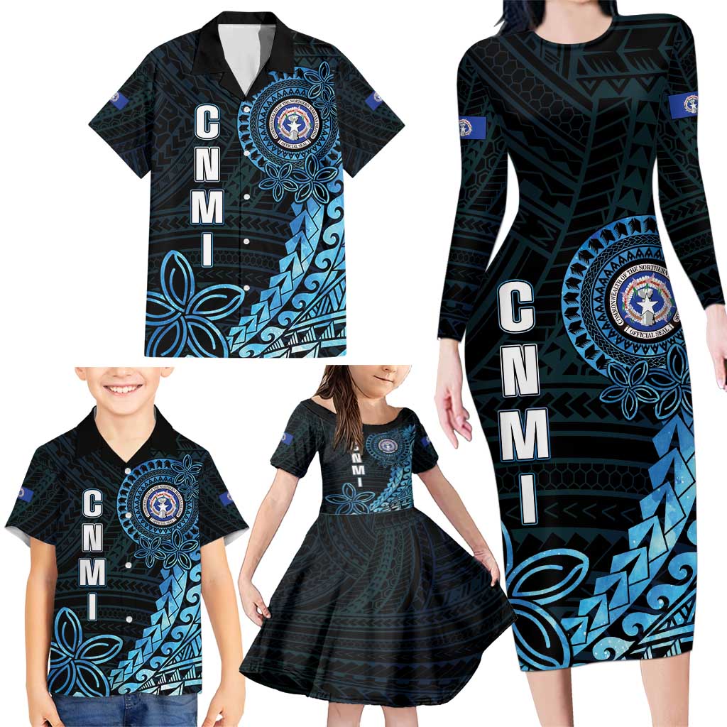 Personalized Northern Mariana Islands 78th Liberation Day Family Matching Long Sleeve Bodycon Dress and Hawaiian Shirt