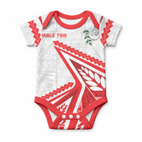 Custom Tonga Rugby 2024 Pacific Baby Onesie Go Ikale Tahi LT05 White - Polynesian Pride