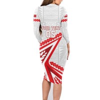 Custom Tonga Rugby 2024 Pacific Family Matching Long Sleeve Bodycon Dress and Hawaiian Shirt Go Ikale Tahi LT05 - Polynesian Pride