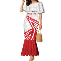 Custom Tonga Rugby 2024 Pacific Family Matching Mermaid Dress and Hawaiian Shirt Go Ikale Tahi LT05 Mom's Dress White - Polynesian Pride
