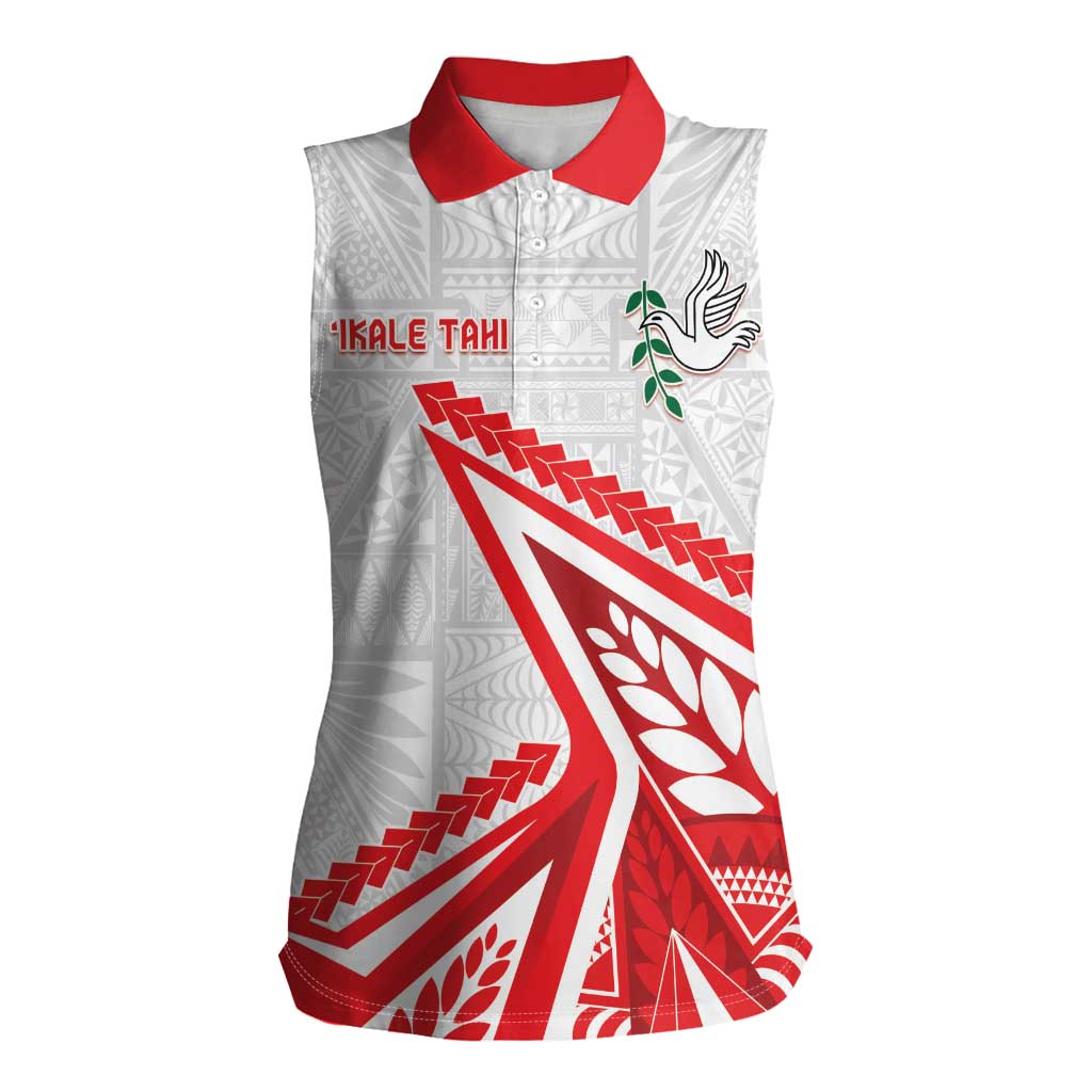 Custom Tonga Rugby 2024 Pacific Women Sleeveless Polo Shirt Go Ikale Tahi