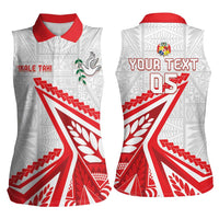 Custom Tonga Rugby 2024 Pacific Women Sleeveless Polo Shirt Go Ikale Tahi