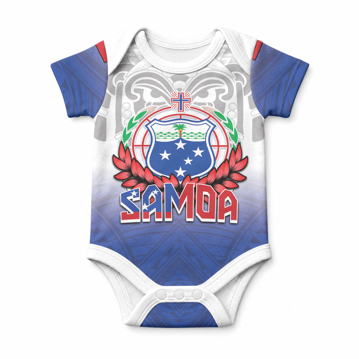 Custom Samoa Rugby 2024 Pacific Baby Onesie Go Manu Samoa LT05 Blue - Polynesian Pride