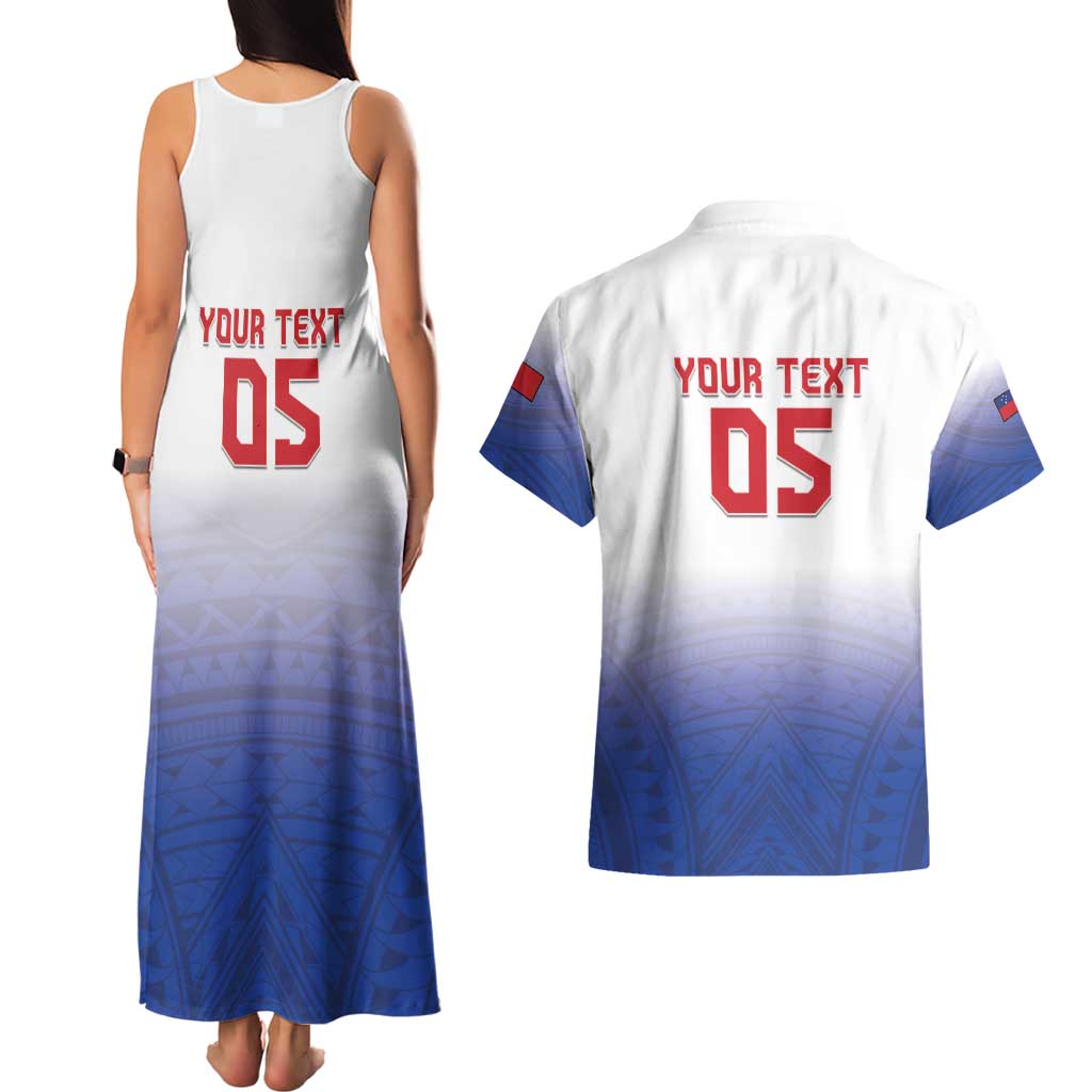 Custom Samoa Rugby 2024 Pacific Couples Matching Tank Maxi Dress and Hawaiian Shirt Go Manu Samoa
