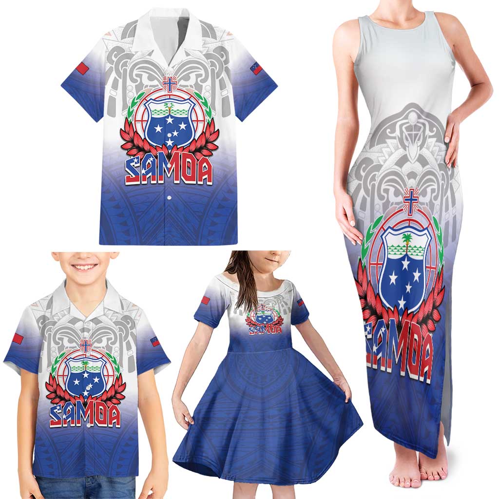 Custom Samoa Rugby 2024 Pacific Family Matching Tank Maxi Dress and Hawaiian Shirt Go Manu Samoa LT05 - Polynesian Pride