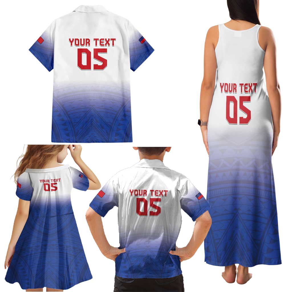 Custom Samoa Rugby 2024 Pacific Family Matching Tank Maxi Dress and Hawaiian Shirt Go Manu Samoa LT05 - Polynesian Pride
