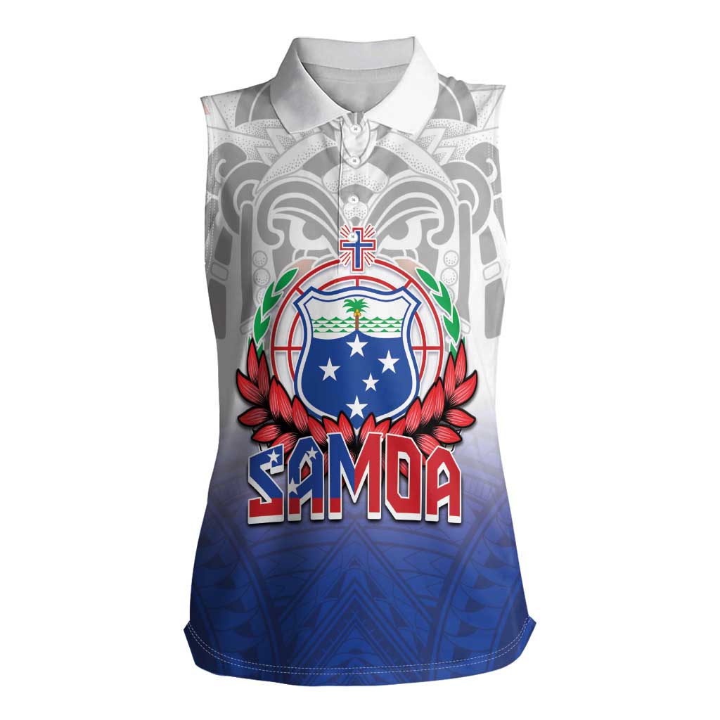 Custom Samoa Rugby 2024 Pacific Women Sleeveless Polo Shirt Go Manu Samoa