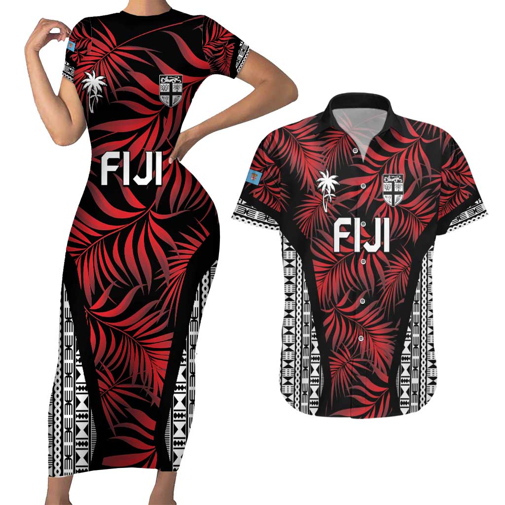 Custom Flying Fijians Rugby 2024 Pacific Couples Matching Short Sleeve Bodycon Dress and Hawaiian Shirt Go Fiji