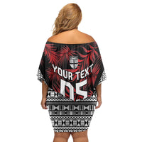 Custom Flying Fijians Rugby 2024 Pacific Family Matching Off Shoulder Short Dress and Hawaiian Shirt Go Fiji