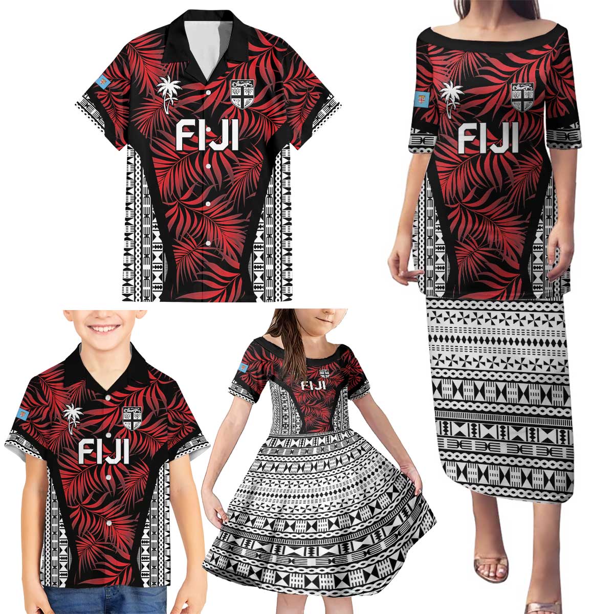 Custom Flying Fijians Rugby 2024 Pacific Family Matching Puletasi and Hawaiian Shirt Go Fiji LT05 - Polynesian Pride
