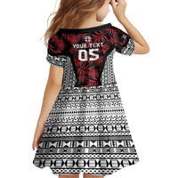 Custom Flying Fijians Rugby 2024 Pacific Family Matching Short Sleeve Bodycon Dress and Hawaiian Shirt Go Fiji LT05 - Polynesian Pride