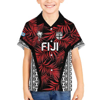 Custom Flying Fijians Rugby 2024 Pacific Family Matching Short Sleeve Bodycon Dress and Hawaiian Shirt Go Fiji LT05 Son's Shirt Black - Polynesian Pride