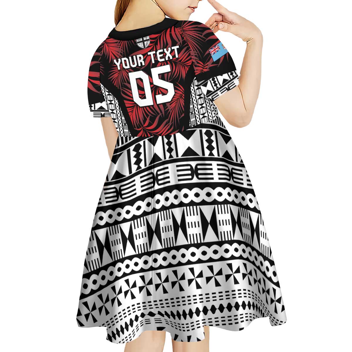 Custom Flying Fijians Rugby 2024 Pacific Kid Short Sleeve Dress Go Fiji