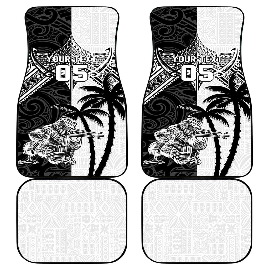New Zealand And Fiji Rugby 2024 Car Mats Maori Kiwi With Fijian Palm Tree