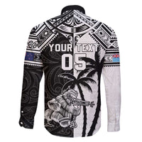 Custom New Zealand And Fiji Rugby 2024 Family Matching Puletasi and Hawaiian Shirt Maori Kiwi With Fijian Palm Tree LT05 - Polynesian Pride