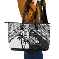 New Zealand And Fiji Rugby 2024 Leather Tote Bag Maori Kiwi With Fijian Palm Tree LT05 - Polynesian Pride