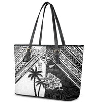 New Zealand And Fiji Rugby 2024 Leather Tote Bag Maori Kiwi With Fijian Palm Tree LT05 - Polynesian Pride