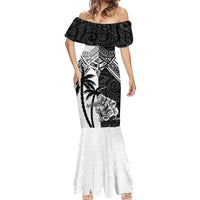 Custom New Zealand And Fiji Rugby 2024 Mermaid Dress Maori Kiwi With Fijian Palm Tree LT05 - Polynesian Pride