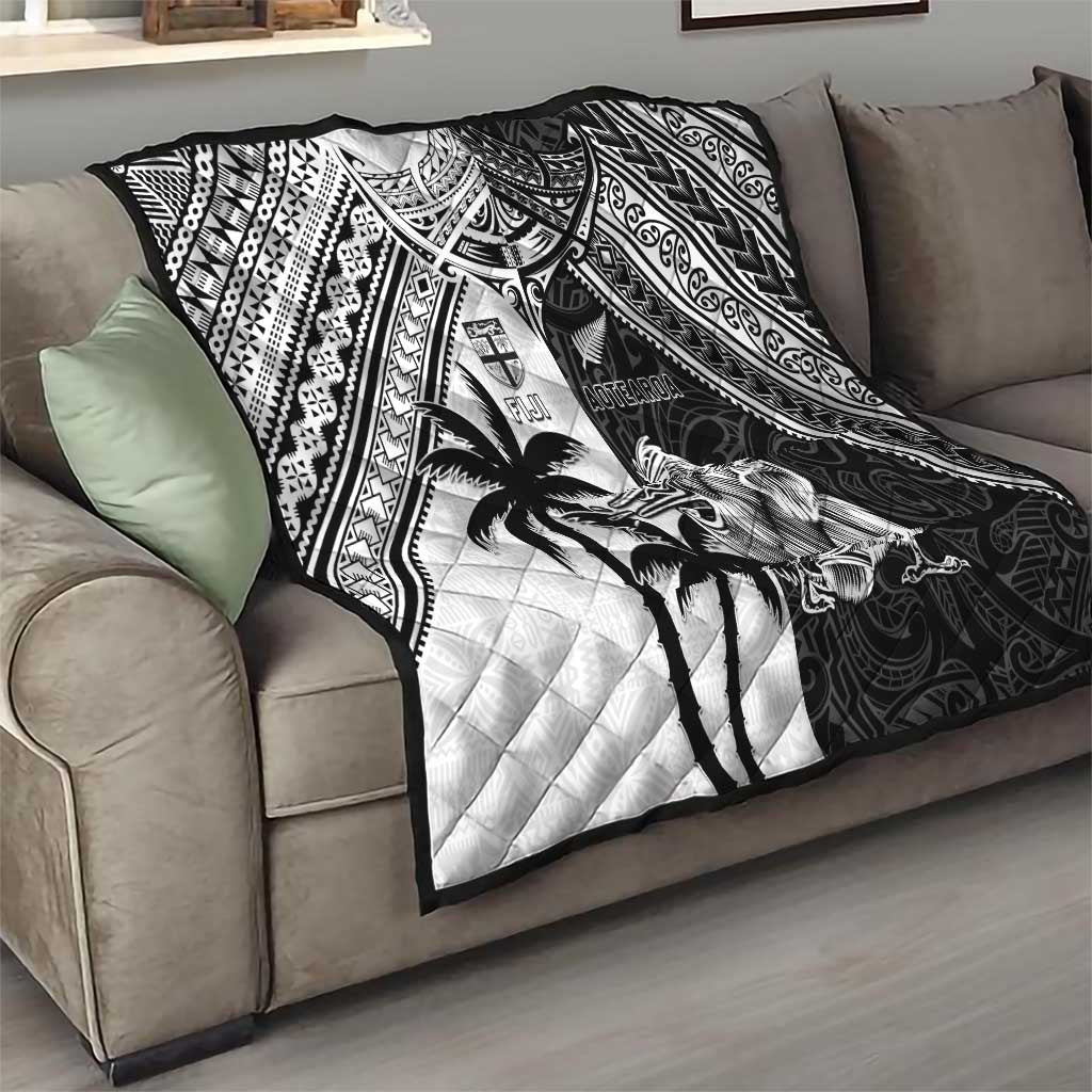 New Zealand And Fiji Rugby 2024 Quilt Maori Kiwi With Fijian Palm Tree LT05 - Polynesian Pride