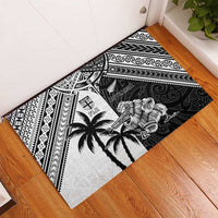 New Zealand And Fiji Rugby 2024 Rubber Doormat Maori Kiwi With Fijian Palm Tree LT05 - Polynesian Pride