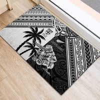 New Zealand And Fiji Rugby 2024 Rubber Doormat Maori Kiwi With Fijian Palm Tree LT05 - Polynesian Pride