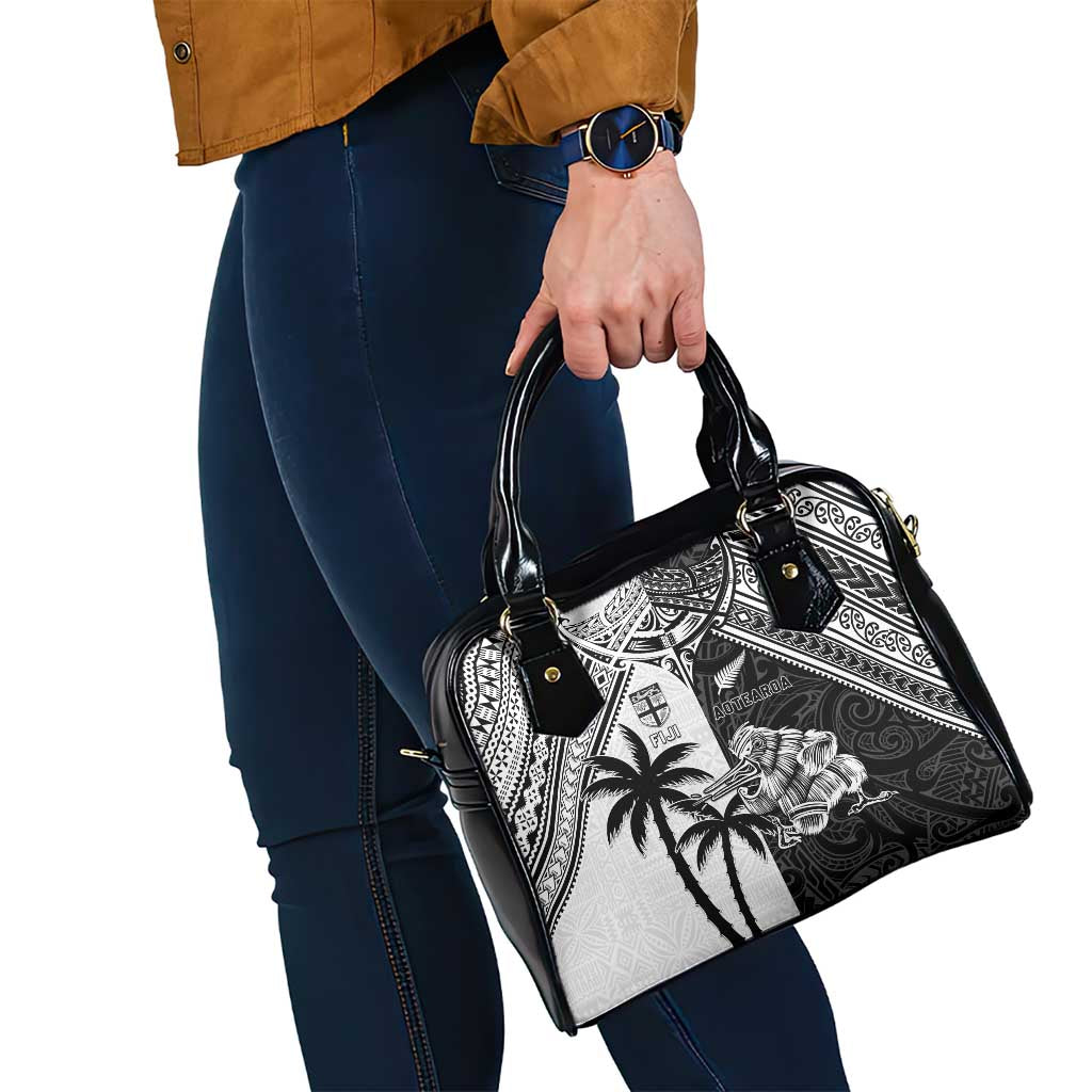 New Zealand And Fiji Rugby 2024 Shoulder Handbag Maori Kiwi With Fijian Palm Tree