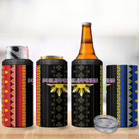 Philippines Filipinos 4 in 1 Can Cooler Tumbler Igorot Tribal Inspiration Pattern Style