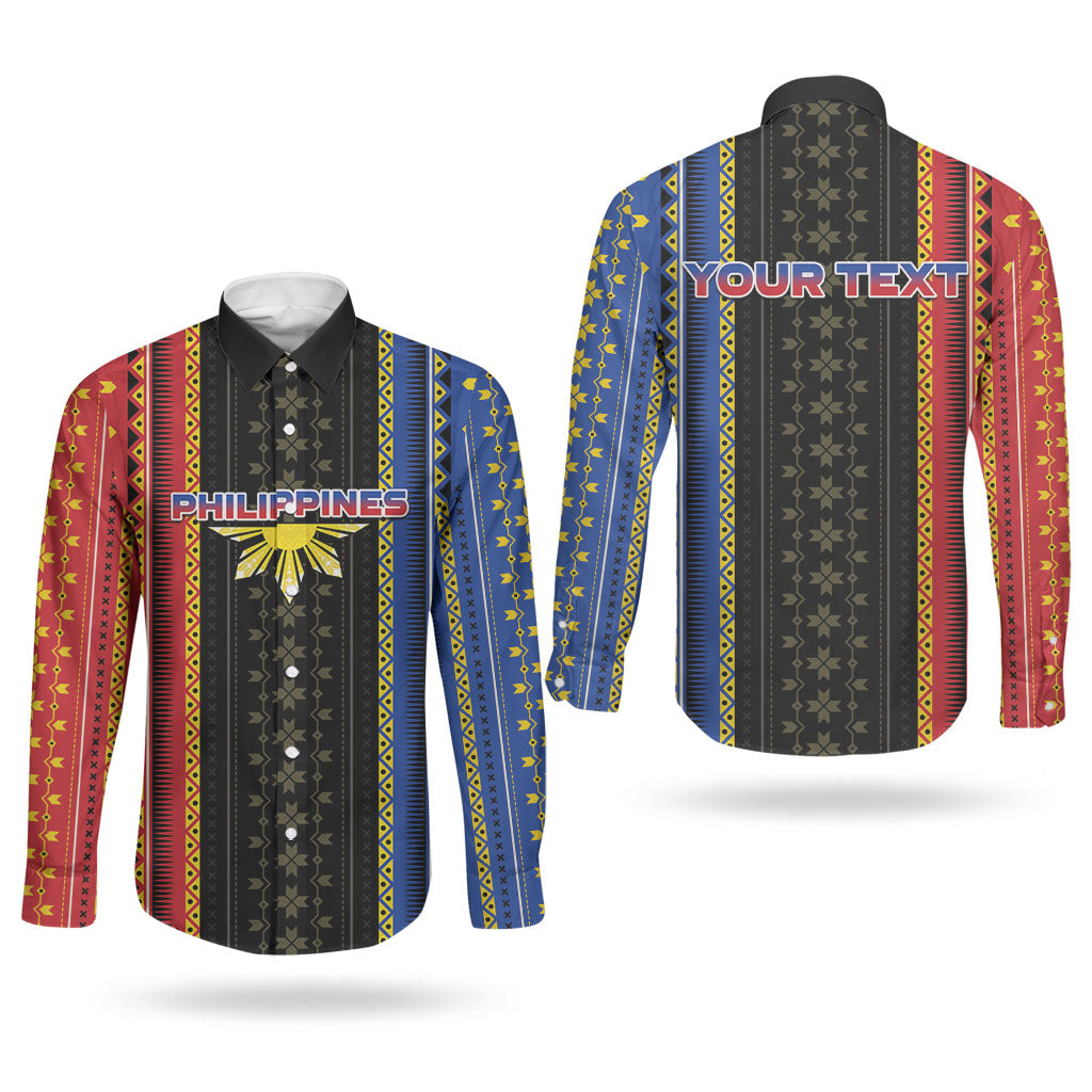Personalised Philippines Filipinos Couples Matching Tank Maxi Dress and Long Sleeve Button Shirt Igorot Tribal Inspiration Pattern Style