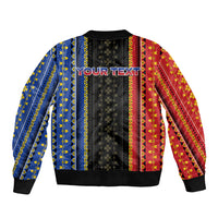 Personalised Philippines Filipinos Sleeve Zip Bomber Jacket Igorot Tribal Inspiration Pattern Style
