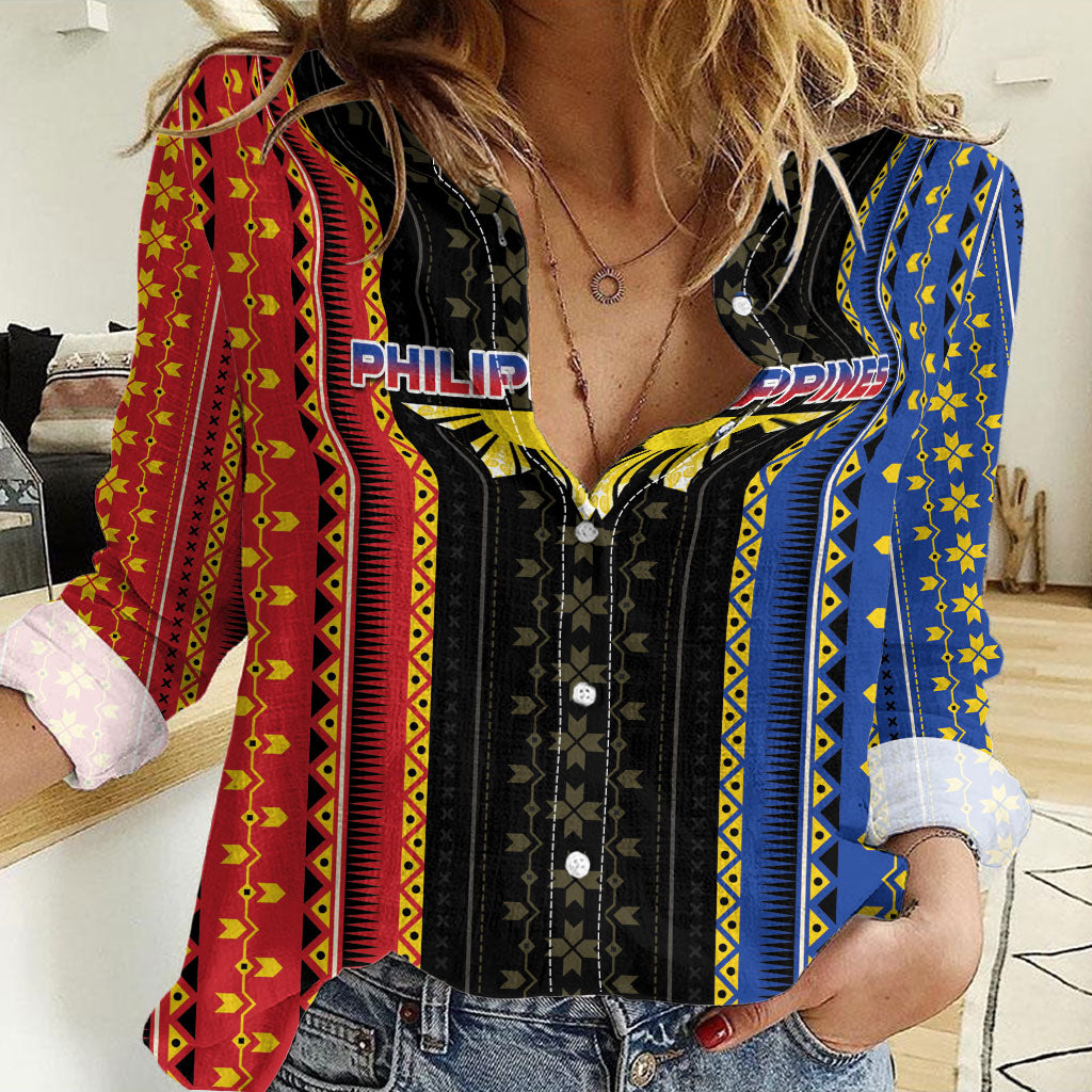 Personalised Philippines Filipinos Women Casual Shirt Igorot Tribal Inspiration Pattern Style
