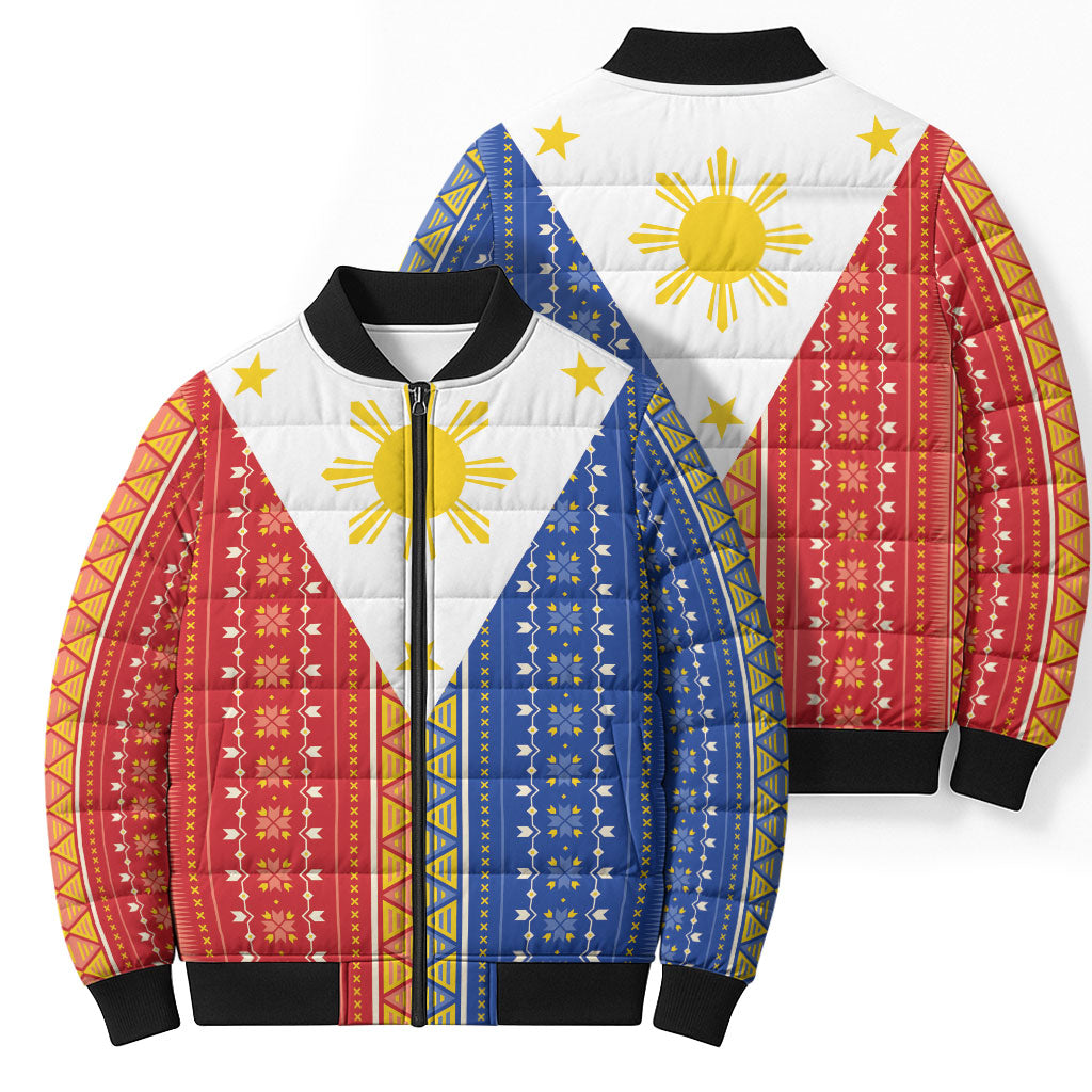 Philippines Sun Bomber Puffer Jacket Igorot Tribal Inspiration