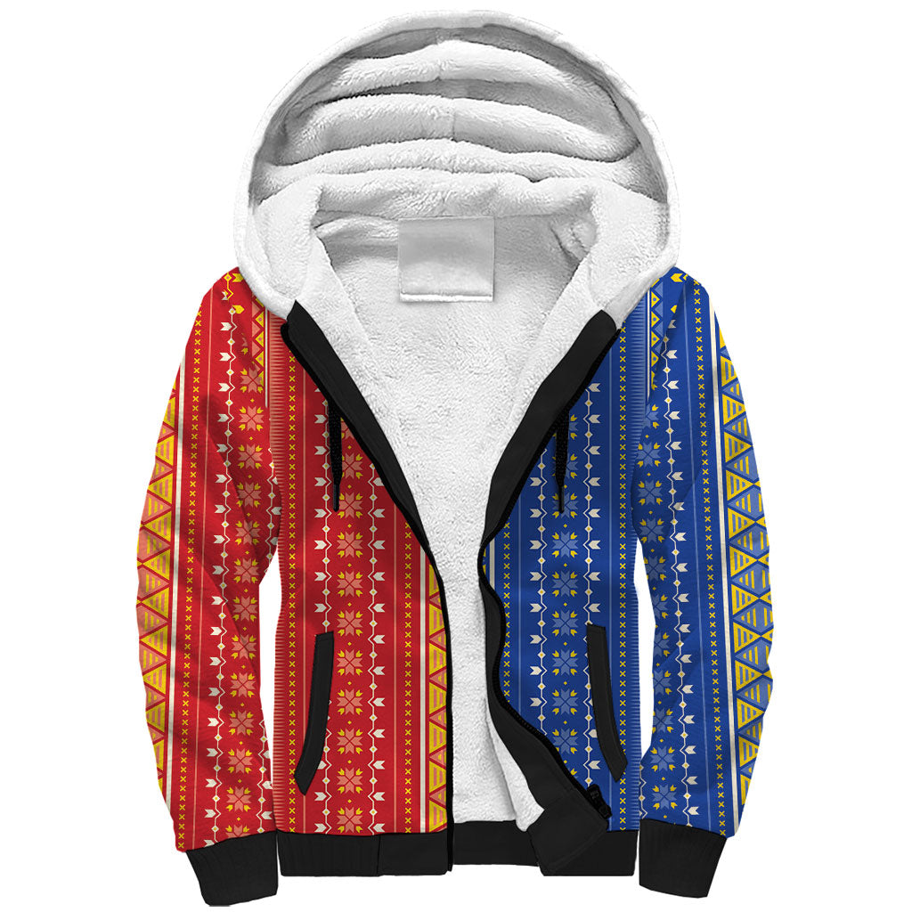 Philippines Sun Sherpa Hoodie Igorot Tribal Inspiration LT05 Unisex Colorful - Polynesian Pride