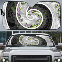 Piko Hawaii Auto Sun Shade Polynesian Pattern With Maile Pikake Honohono Lei