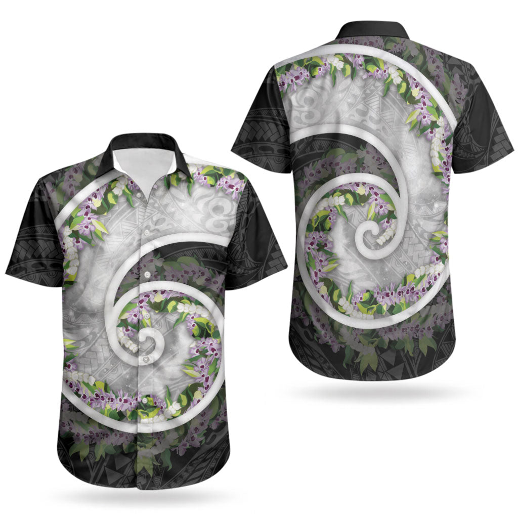 Piko Hawaii Couples Matching Puletasi and Hawaiian Shirt Polynesian Pattern With Maile Pikake Honohono Lei