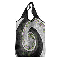 Piko Hawaii Grocery Bag Polynesian Pattern With Maile Pikake Honohono Lei