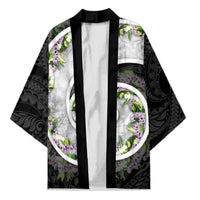 Piko Hawaii Kimono Polynesian Pattern With Maile Pikake Honohono Lei