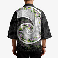 Piko Hawaii Kimono Polynesian Pattern With Maile Pikake Honohono Lei