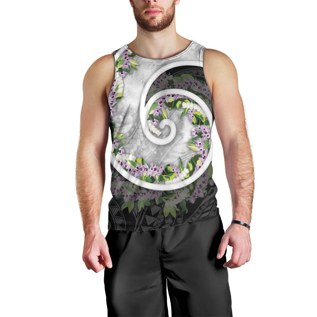 Piko Hawaii Men Tank Top Polynesian Pattern With Maile Pikake Honohono Lei