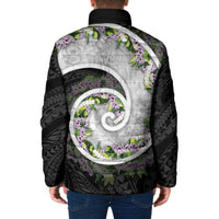 Piko Hawaii Padded Jacket Polynesian Pattern With Maile Pikake Honohono Lei