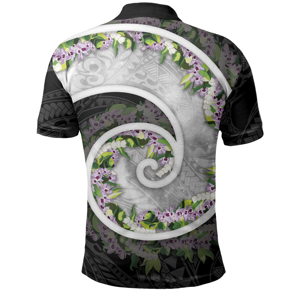 Piko Hawaii Polo Shirt Polynesian Pattern With Maile Pikake Honohono Lei