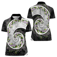 Piko Hawaii Women Polo Shirt Polynesian Pattern With Maile Pikake Honohono Lei