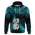 New Zealand Hoodie Manaia Maori Pattern With Turquoise Fern LT05 Turquoise - Polynesian Pride