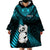 New Zealand Wearable Blanket Hoodie Manaia Maori Pattern With Turquoise Fern LT05 - Polynesian Pride