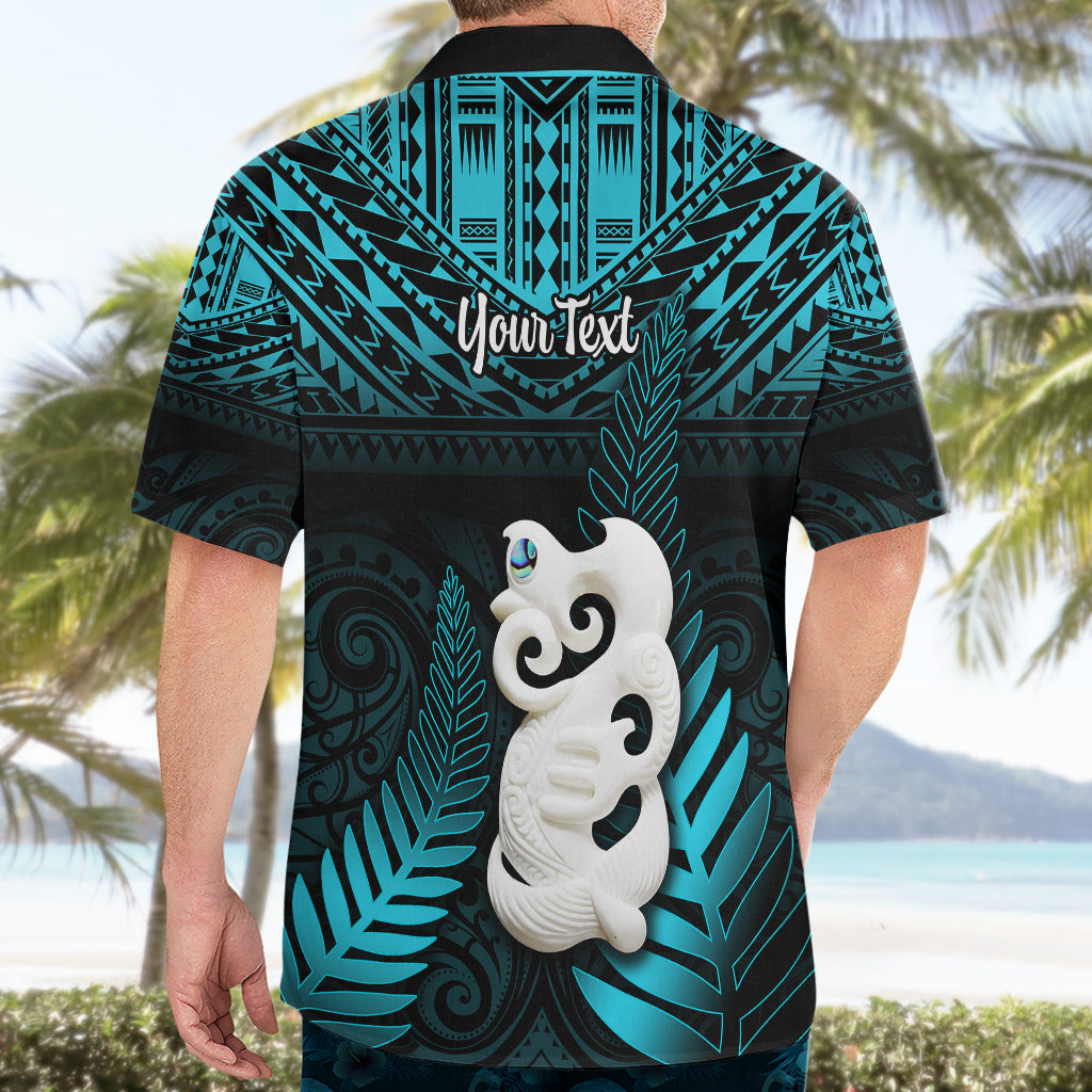 Personalized New Zealand Hawaiian Shirt Manaia Maori Pattern With Turquoise Fern LT05 - Polynesian Pride