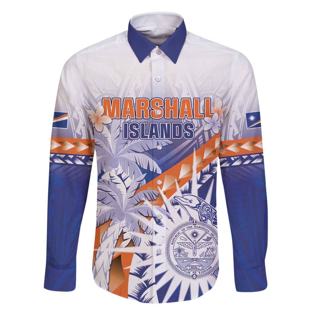 Personalised Marshall Islands Manit Day Family Matching Long Sleeve Bodycon Dress and Hawaiian Shirt Polynesian Tribal Tattoo Tropical Style