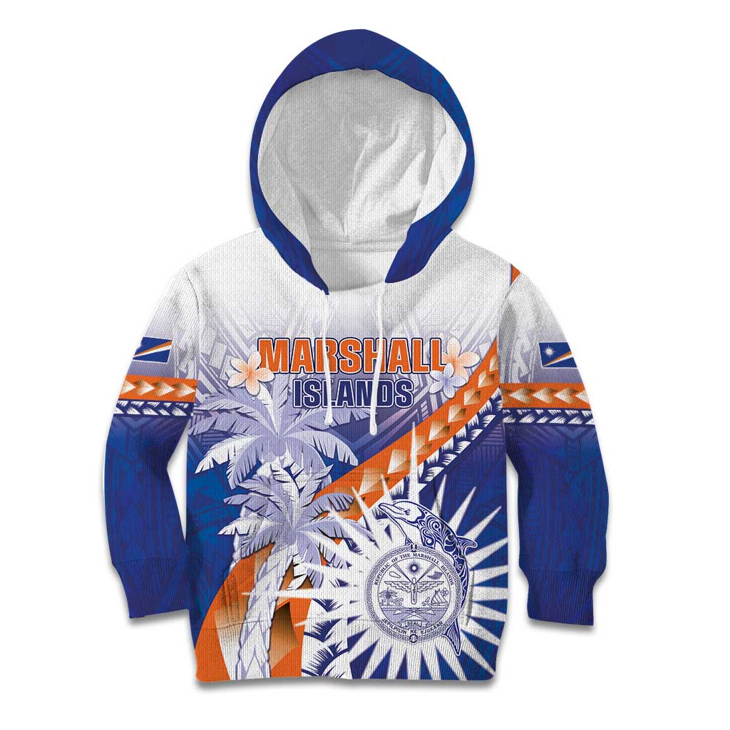 Personalised Marshall Islands Manit Day Kid Hoodie Polynesian Tribal Tattoo Tropical Style