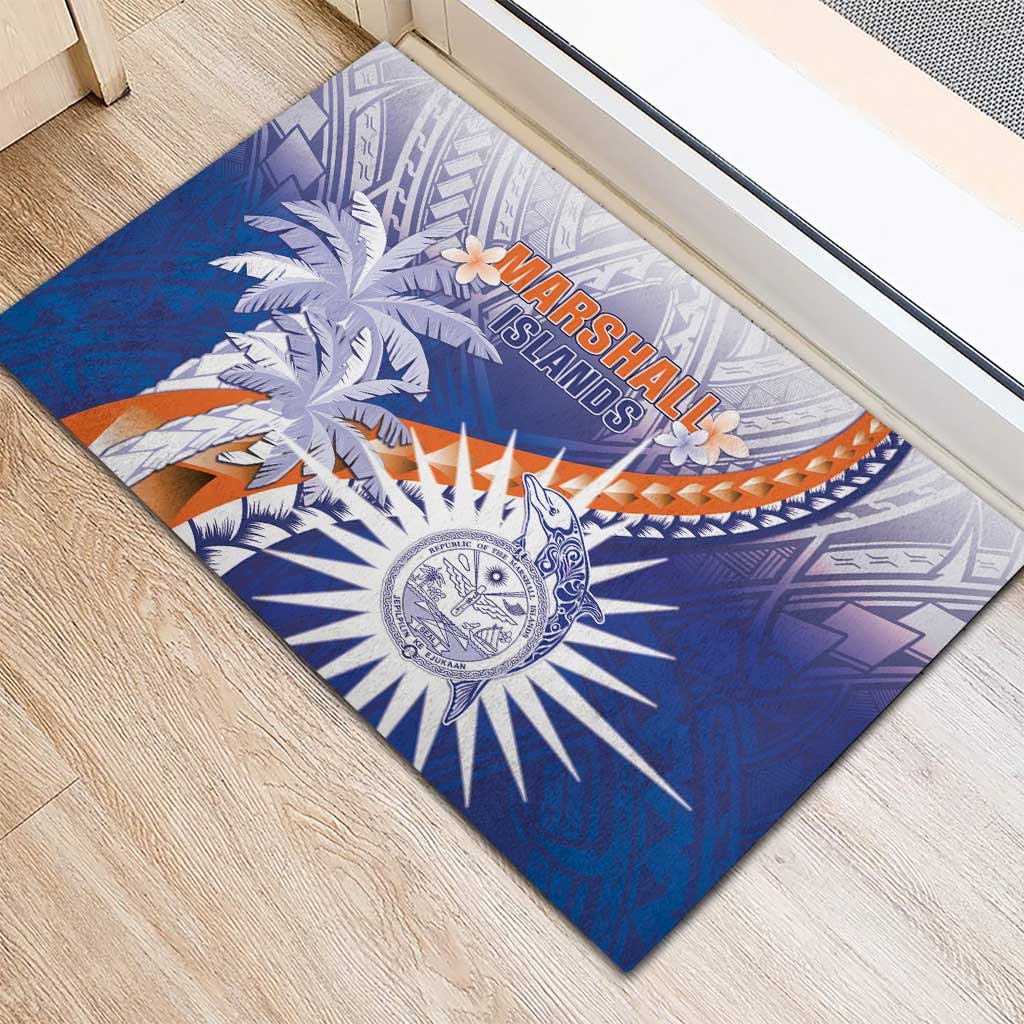 Marshall Islands Manit Day Rubber Doormat Polynesian Tribal Tattoo Tropical Style